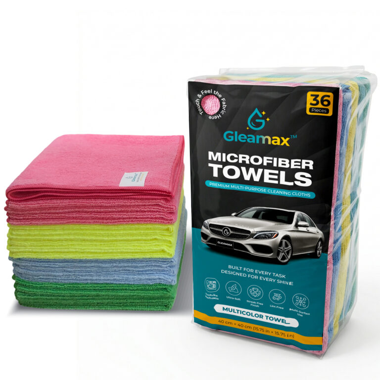 Gleamax microfiber cleaning cloth 36 pack 4 colors ultra absorbent lint free towel for home car cleaning